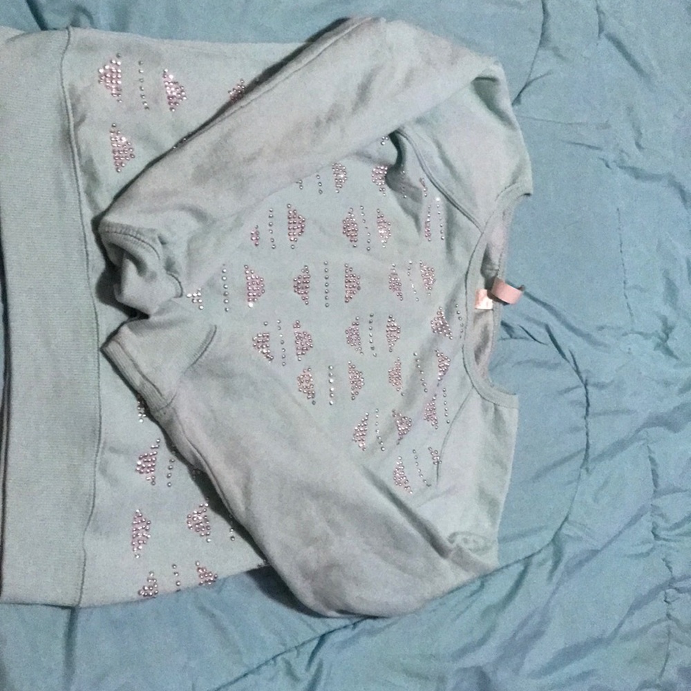 Blue detailed pull over jacket